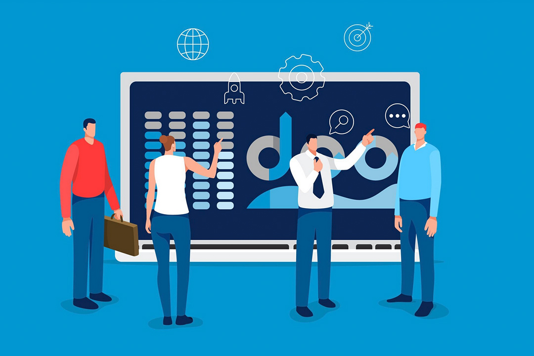 Smartphone in modern office